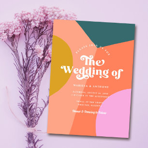 Invitation Coloré Moderne Mariage QR Code Retour