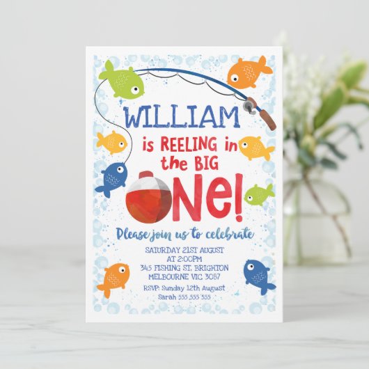 Invitation Coloré Reeling Dans Le Grand Anniversaire (Debout devant)