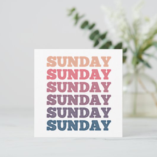 Invitation Coloré Répété dimanche dimanche dimanche (Debout devant)