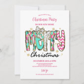 Invitation Coloré Rétro Joyeux Noël (Devant)