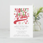 Invitation Coloré Retro Super Holly Jolly Vibes (Debout devant)