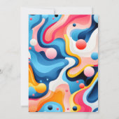 Invitation Coloré Retro Wavy Imprimer Anniversaire (Dos)