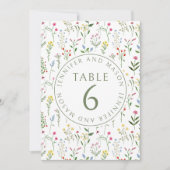 Invitation Coloré rustique minuscule mariage de fleurs numéro (Devant)