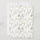 Invitation Coloré rustique minuscule mariage de fleurs numéro (Dos)