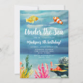 Invitation Coloré sous la mer Anniversaire (Devant)