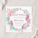 Invitation Coloré sous le Sweet sixteen de mer Anniversaire<br><div class="desc">Personnalisez cette invitation d'anniversaire Under the Sea avec des hippocampes,  des étoiles de mer,  des coquillages et des récifs coralliens. Pour une personnalisation plus avancée de cette conception,  cliquez sur le BOUTON OUTIL DESIGN BLEU ci-dessus ! Des articles correspondants sont également disponibles.</div>