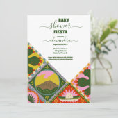 Invitation Coloré Super Fiesta Retro Baby shower mexicain (Debout devant)