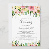 Invitation Coloré Tropical Automne Floral Christening (Devant)