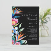 Invitation Coloré Tropical Floral Mariage (Debout devant)