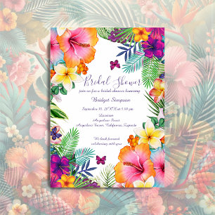 Invitation Coloré tropical hawaïen Floral douche nuptiale