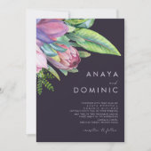 Invitation Coloré Tropical Traditionnel | Mariage violet (Devant)