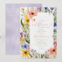 Coloré Un Peu Fleur sauvage Baby shower Verdure