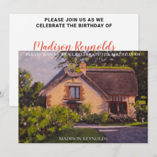 Invitation Coloré Violet Bleu Orange Vert Anniversaire