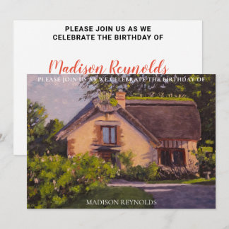 Invitation Coloré Violet Bleu Orange Vert Anniversaire