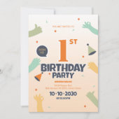 Invitation colorée 1er anniversaire (Devant)