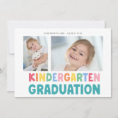 Invitation Colorée 2 Photo Kindergarten Graduation Party (Devant)