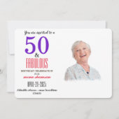 Invitation colorée 50 ans & Fabuleuse (Devant)