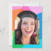 Invitation Colorée Abstraite mignonne Fun Photo Graduation Pa (Dos)