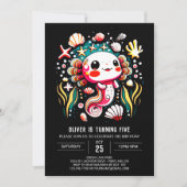 Invitation Colorée Axolotl Boho Fête d'anniversaire (Devant)