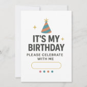 Invitation colorée « C'est mon anniversaire » (Devant)