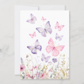 Invitation colorée de Baby shower avec papillons (Dos)