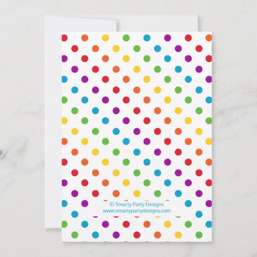 Invitation colorée de fête d'anniversaire (Dos)