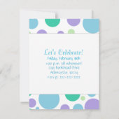 Invitation colorée de fête d'anniversaire de (Dos)