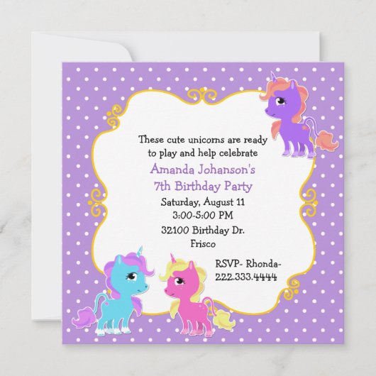 Invitation colorée de fête d'anniversaire de (Devant)