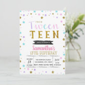 Invitation colorée de fête pour préadolescents et (Debout devant)