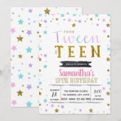 Invitation colorée de fête pour préadolescents et (Devant / Derrière)