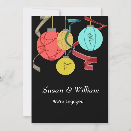 Invitation colorée de Fiançailles japonais de lant (Devant)