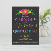 Invitation colorée de Fiesta Quinceañera mexicaine (Debout devant)