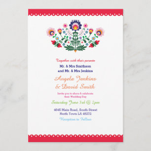 Invitation colorée de noce mexicaine de fiesta
