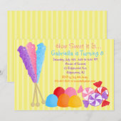 Invitation colorée de nombreux Anniversaires de en (Devant / Derrière)