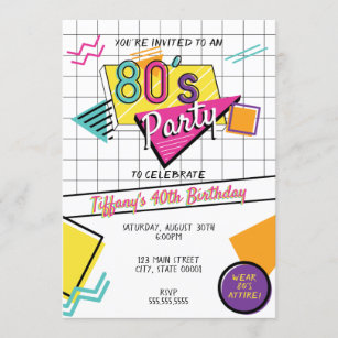 Invitations Faire Part Annees 80 Zazzle Be