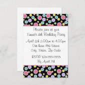 Invitation colorée de pois (Devant / Derrière)