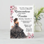Invitation colorée de Quinceanera (Debout devant)