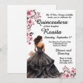 Invitation colorée de Quinceanera (Devant / Derrière)