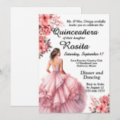 Invitation colorée de Quinceanera (Devant / Derrière)