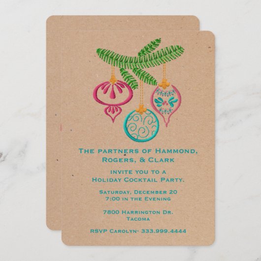 Invitation colorée de vacances de Coporate (Devant / Derrière)