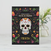 Invitation 💀 🎉 Colorée Día de Muertos (Debout devant)