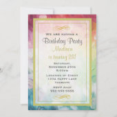 Invitation Colorée épaisse peinture Abstraite fête d'annivers (Devant)