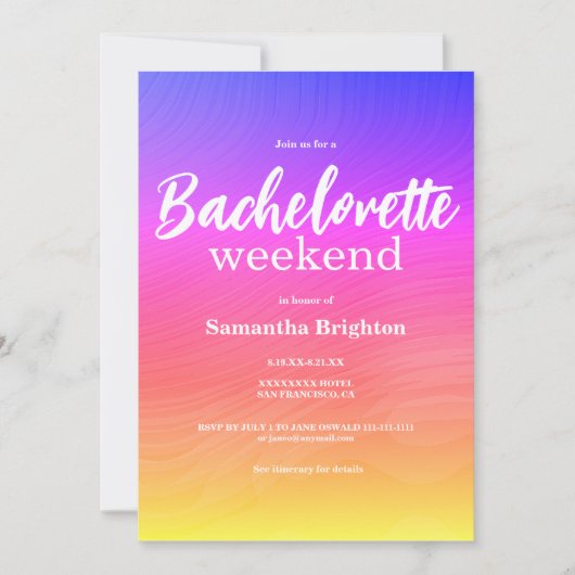 Invitation colorée et abstraite pour enterrement d (Devant)