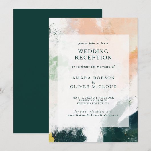 Invitation Colorée et Abstraite pour une Réception (Devant / Derrière)