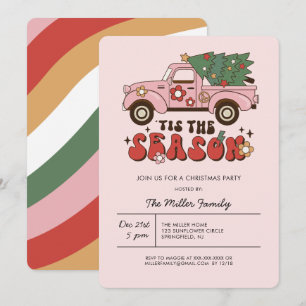 Invitation colorée et funky pour une fête de Noël