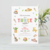 Invitation Colorée Fiesta mexicaine 3ème anniversaire Invitat (Debout devant)