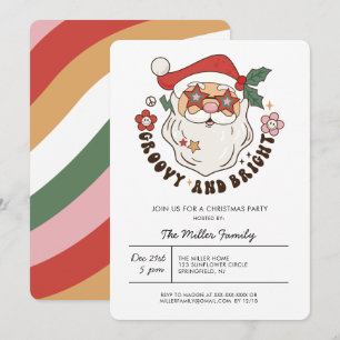 Invitation colorée Groovy pour une fête de Noël ré