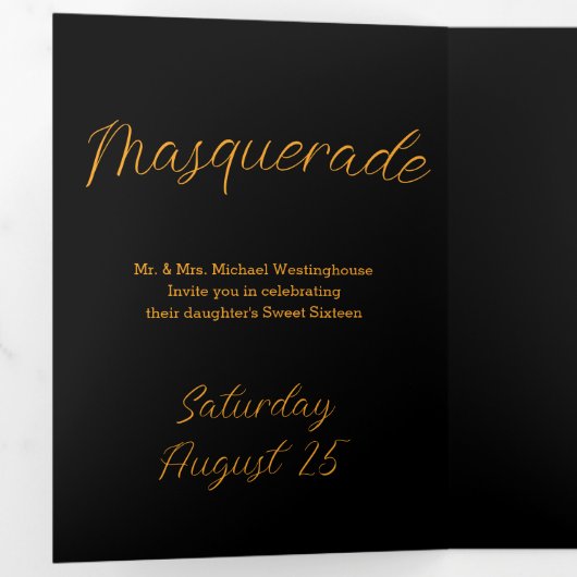 Invitation Colorée Masquerade Party (Intérieur en premier)