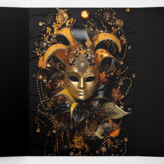 Invitation Colorée Masquerade Party (Intérieur au milieu)