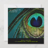 Invitation Colorée Peacock Feather Classy Photo Party Invitat (Dos)